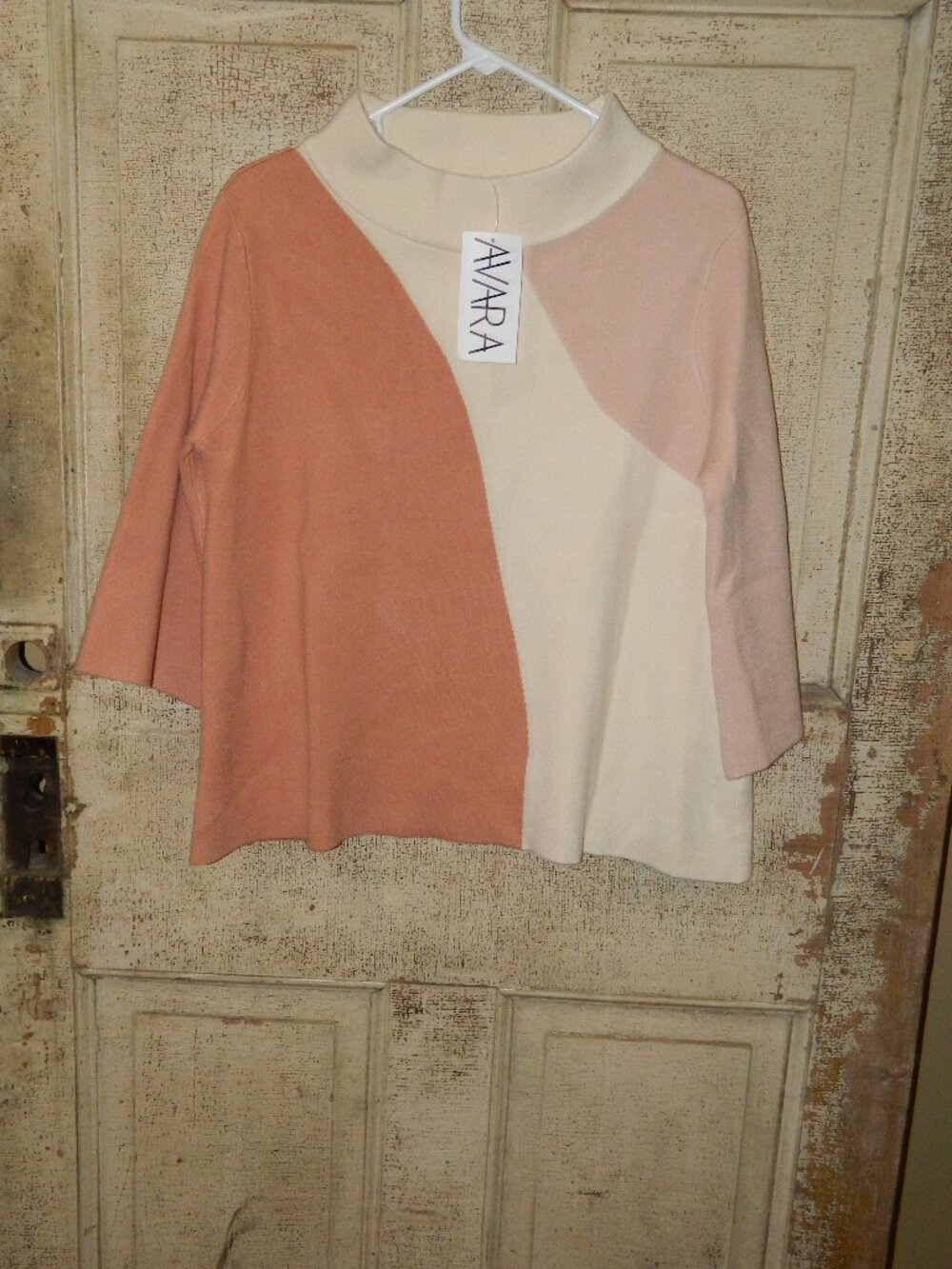 Avara Cowl Neck Jackie Colorblock Sweater Sz M (R-7)